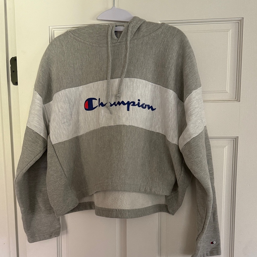 Champion Heather Gray and White Pullover